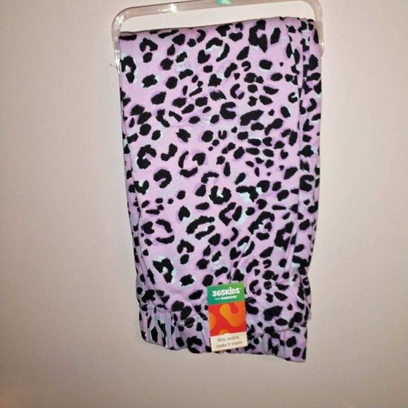 nwt girls purple animal print fleece jogger pants, size 7 K-120 - Picture 1 of 2